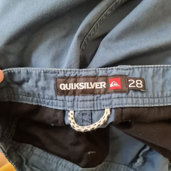 Quiksilver Shorts Size 28 Blue Chino Cotton Board Pockets Summer Holiday Beach - Picture 7 of 9